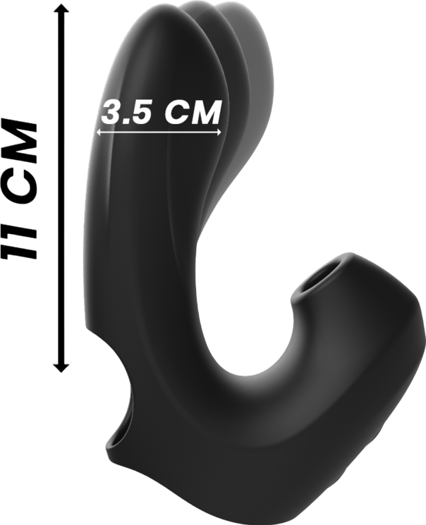 Δονητής σημείου g από σιλικόνη σε μαύρο χρώμα, μήκους 12 εκ. και μέγιστης διαμέτρου 3,5 εκ.