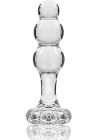 Nebula Series By Ibiza Model 1 Plug Borosilicate Glasstransparent 10,5 cm Γυάλινη πρωκτική σφήνα σε διάφανο χρώμα, μήκους 10,5 εκ. και μέγιστης διαμέτρου 3 εκ.