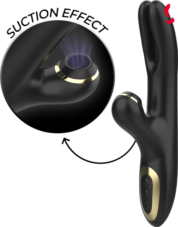 Rabbit δονητής από σιλικόνη σε μαύρο χρώμα, μήκους 24,8 εκ. και μέγιστης διαμέτρου 3,3 εκ.