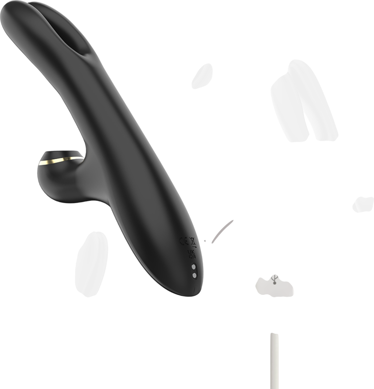 Rabbit δονητής από σιλικόνη σε μαύρο χρώμα, μήκους 24,8 εκ. και μέγιστης διαμέτρου 3,3 εκ.