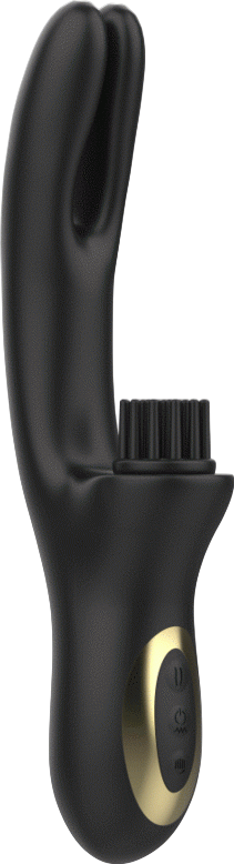 Rabbit δονητής από σιλικόνη σε μαύρο χρώμα, μήκους 24,5 εκ. και μέγιστης διαμέτρου 3,3 εκ.