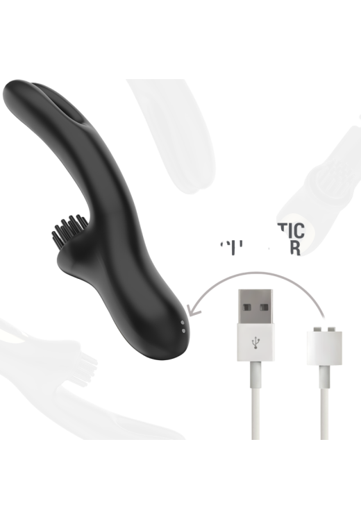 Rabbit δονητής από σιλικόνη σε μαύρο χρώμα, μήκους 24,5 εκ. και μέγιστης διαμέτρου 3,3 εκ.