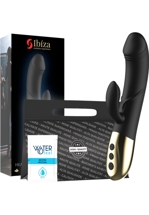 Rabbit δονητής από σιλικόνη σε μαύρο χρώμα, μήκους 20 εκ. και μέγιστης διαμέτρου 3,5 εκ.