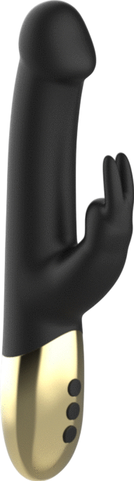 Rabbit δονητής από σιλικόνη σε μαύρο χρώμα, μήκους 22 εκ. και μέγιστης διαμέτρου 3,2 εκ.