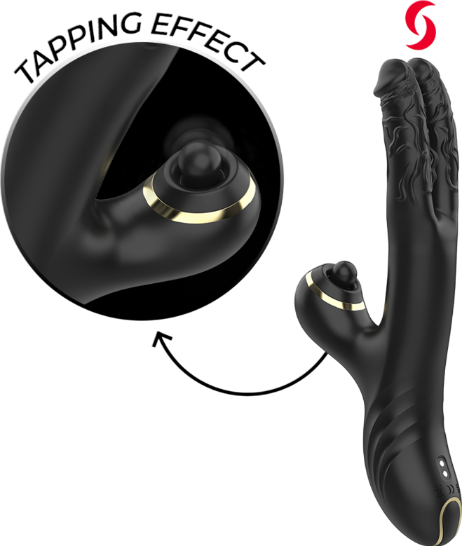 Rabbit δονητής από σιλικόνη σε μαύρο χρώμα, μήκους 22,6 εκ. και μέγιστης διαμέτρου 2,1 εκ.