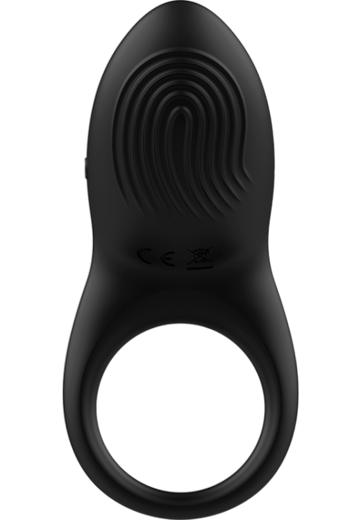 Δονούμενο δαχτυλίδι από σιλικόνη σε μαύρο χρώμα, μέγιστης διαμέτρου 3 εκ. με τηλεχειριζόμενο χειρισμό