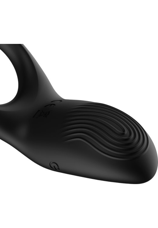 Δονούμενο δαχτυλίδι από σιλικόνη σε μαύρο χρώμα, μέγιστης διαμέτρου 3 εκ. με τηλεχειριζόμενο χειρισμό