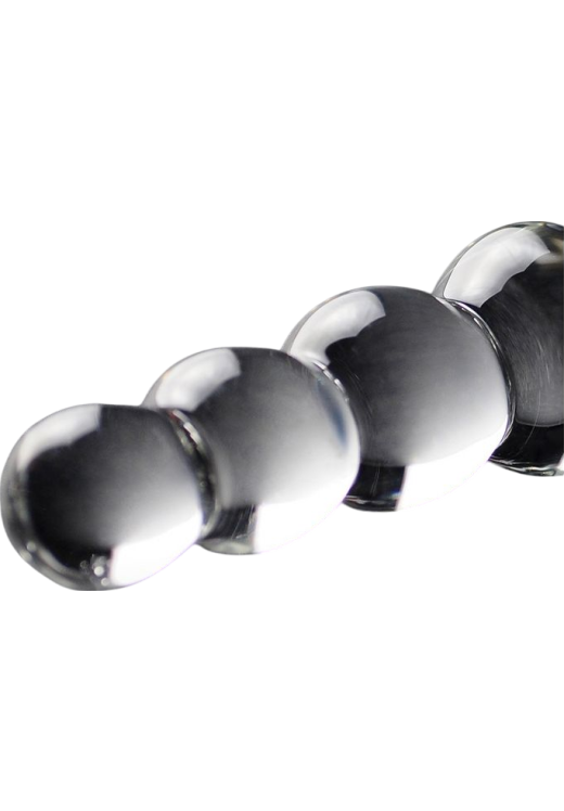 Γυάλινο γυάλινο dildo σε διάφανο χρώμα, μήκους 21,6 εκ. και μέγιστης διαμέτρου 3,8 εκ.