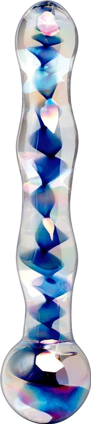 Γυάλινο γυάλινο dildo σε διάφανο χρώμα, μήκους 17,8 εκ. και μέγιστης διαμέτρου 3,8 εκ.