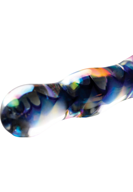 Γυάλινο γυάλινο dildo σε διάφανο χρώμα, μήκους 17,8 εκ. και μέγιστης διαμέτρου 3,8 εκ.