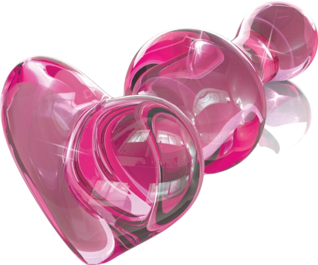 Γυάλινο γυάλινο dildo σε ροζ χρώμα, μήκους 9,8 εκ. και μέγιστης διαμέτρου 3,7 εκ.