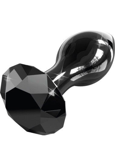 Hand Blown Glass No, 78 9,1 cm Γυάλινη πρωκτική σφήνα σε μαύρο χρώμα, μήκους 9,1 εκ. και μέγιστης διαμέτρου 3 εκ.