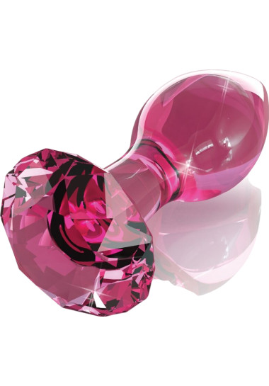Hand Blown Glass No, 79 9,1 cm Γυάλινη πρωκτική σφήνα σε ροζ χρώμα, μήκους 9,1 εκ. και μέγιστης διαμέτρου 3 εκ.