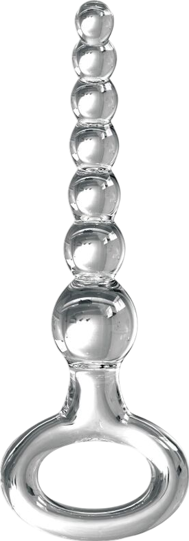 Γυάλινη πρωκτική σφήνα σε διάφανο χρώμα, μήκους 16,5 εκ. και μέγιστης διαμέτρου 3,9 εκ.