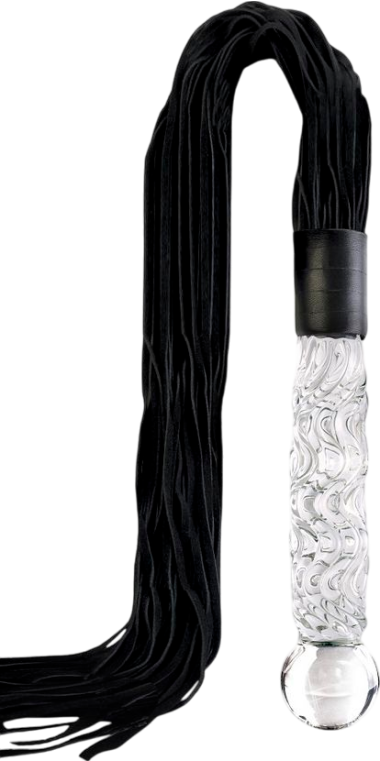 Μαστίγιο από δερματίνη σε μαύρο χρώμα, μήκους 67,5 εκ.