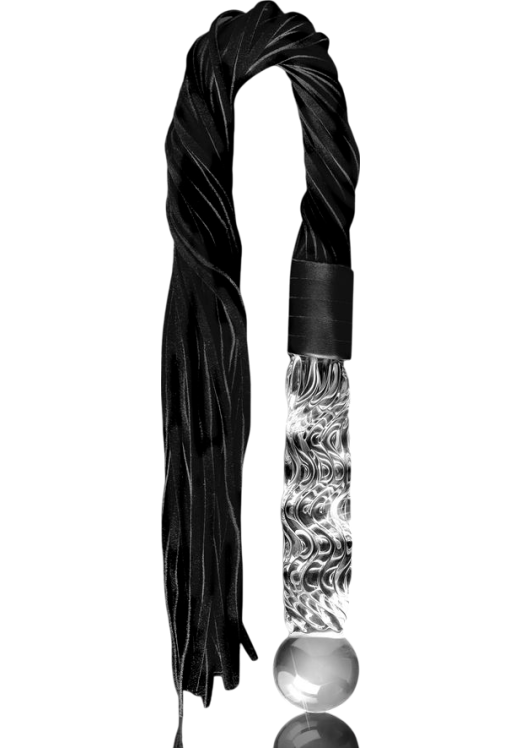 Μαστίγιο από δερματίνη σε μαύρο χρώμα, μήκους 67,5 εκ.