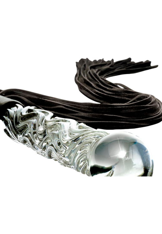 Μαστίγιο από δερματίνη σε μαύρο χρώμα, μήκους 67,5 εκ.