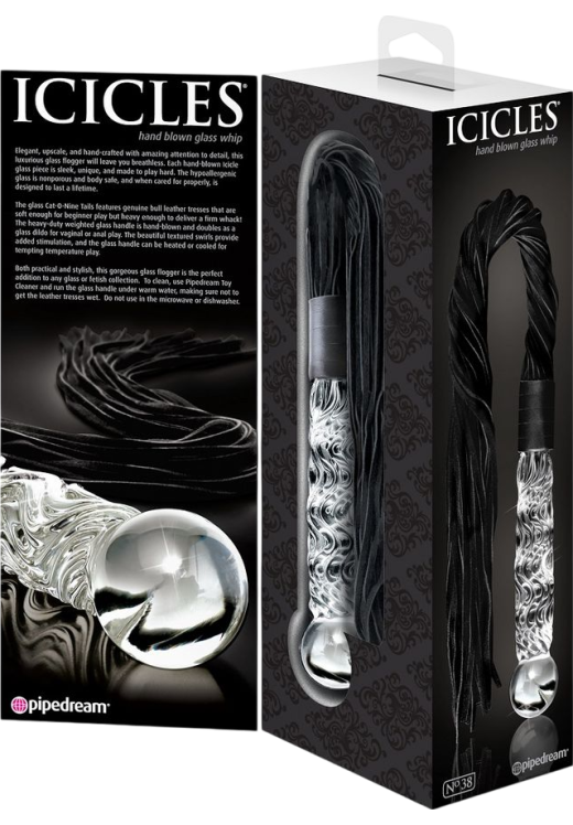 Μαστίγιο από δερματίνη σε μαύρο χρώμα, μήκους 67,5 εκ.