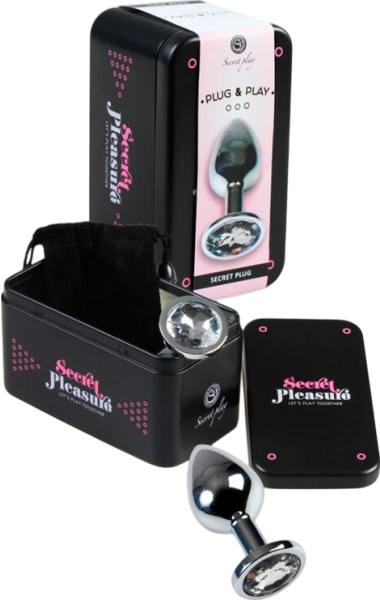 Μεταλλική σφήνα με κόσμημα σε διάφανο χρώμα, μήκους 8 εκ. και μέγιστης διαμέτρου 2,5 εκ.