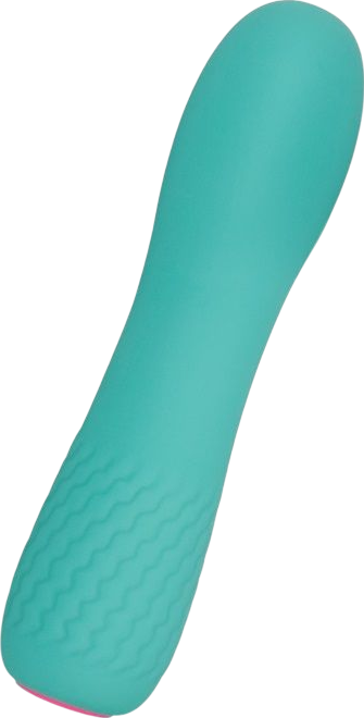 Κλασσικός δονητής από σιλικόνη σε τουρκουάζ χρώμα, μήκους 11,9 εκ. και μέγιστης διαμέτρου 3,1 εκ.