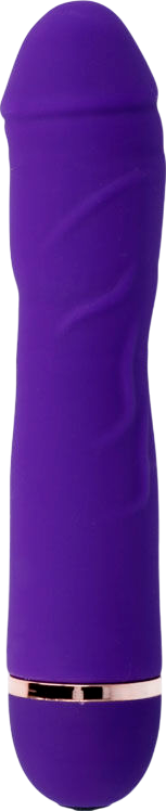 Ρεαλιστικός δονητής από σιλικόνη σε μοβ χρώμα, μήκους 18 εκ. και μέγιστης διαμέτρου 3,5 εκ.