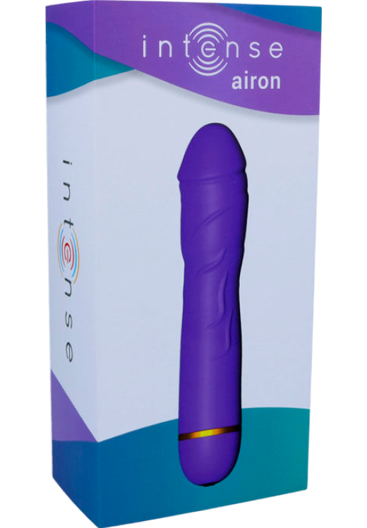 Ρεαλιστικός δονητής από σιλικόνη σε μοβ χρώμα, μήκους 18 εκ. και μέγιστης διαμέτρου 3,5 εκ.