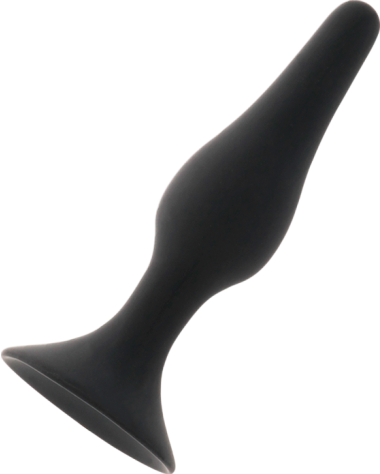 Πρωκτική σφήνα από σιλικόνη σε μαύρο χρώμα, μήκους 10,5 εκ. και μέγιστης διαμέτρου 2,3 εκ.