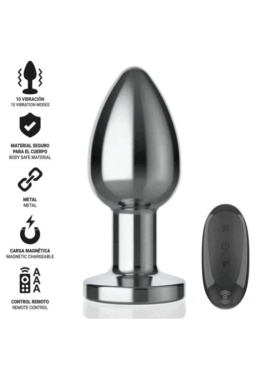 Δονούμενη σφήνα από αλουμίνιο σε ασημί χρώμα, μήκους 10,1 εκ. και μέγιστης διαμέτρου 4 εκ. με τηλεχειριζόμενο χειρισμό