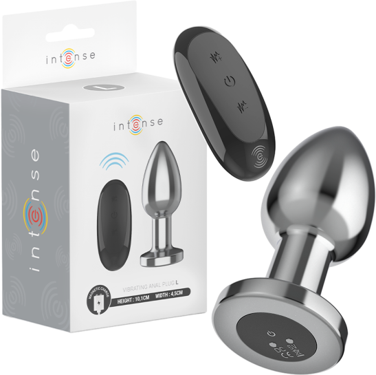 Μεταλλική Remote Δονούμενη Σφήνα  Anal Plug 10 Vibrations Metal With Control , 10,1 εκ.