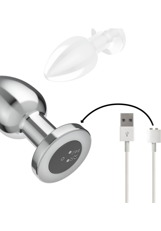 Δονούμενη σφήνα από αλουμίνιο σε ασημί χρώμα, μήκους 10,1 εκ. και μέγιστης διαμέτρου 4 εκ. με τηλεχειριζόμενο χειρισμό