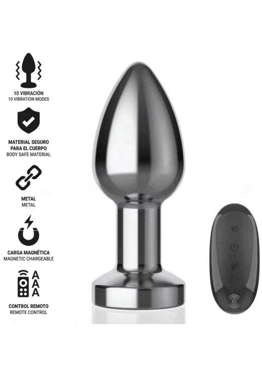 Δονούμενη σφήνα από αλουμίνιο σε ασημί χρώμα, μήκους 8,8 εκ. και μέγιστης διαμέτρου 3,4 εκ. με τηλεχειριζόμενο χειρισμό