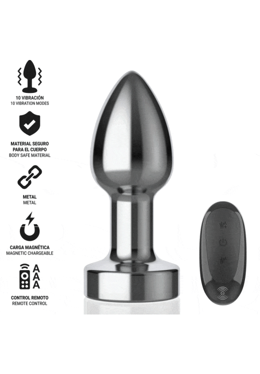 Δονούμενη σφήνα από αλουμίνιο σε ασημί χρώμα, μήκους 7,4 εκ. και μέγιστης διαμέτρου 2,75 εκ. με τηλεχειριζόμενο χειρισμό