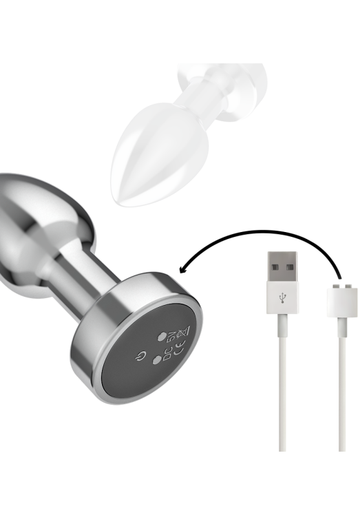 Δονούμενη σφήνα από αλουμίνιο σε ασημί χρώμα, μήκους 7,4 εκ. και μέγιστης διαμέτρου 2,75 εκ. με τηλεχειριζόμενο χειρισμό