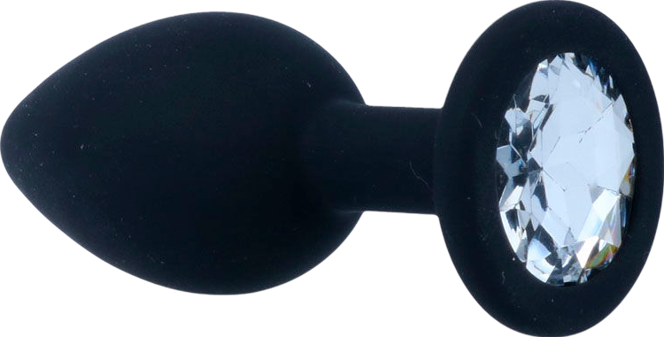 Σφήνα με κόσμημα από σιλικόνη σε μαύρο χρώμα, μήκους 7,2 εκ. και μέγιστης διαμέτρου 2,8 εκ.