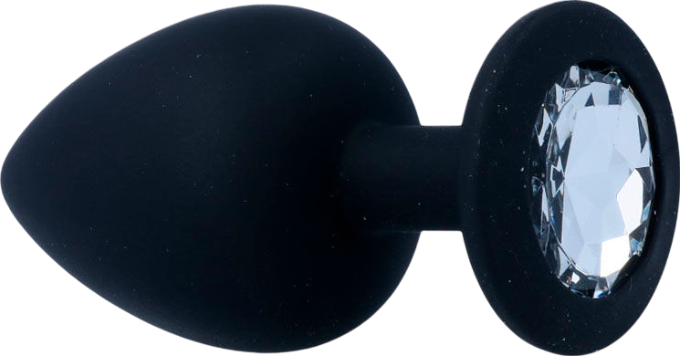 Σφήνα με κόσμημα από σιλικόνη σε μαύρο χρώμα, μήκους 9,2 εκ. και μέγιστης διαμέτρου 4,4 εκ.