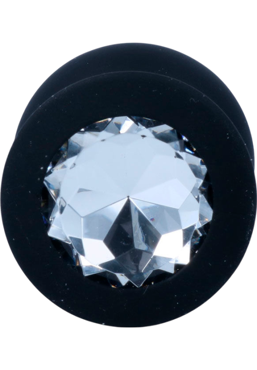 Σφήνα με κόσμημα από σιλικόνη σε μαύρο χρώμα, μήκους 9,2 εκ. και μέγιστης διαμέτρου 4,4 εκ.