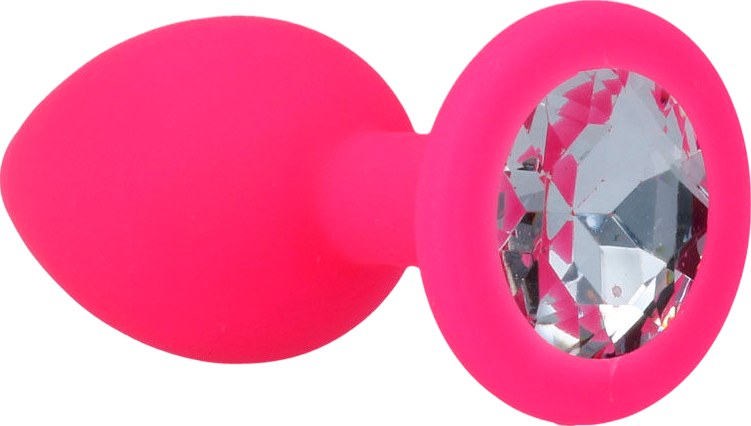 Σφήνα με κόσμημα από σιλικόνη σε ροζ χρώμα, μήκους 7,2 εκ. και μέγιστης διαμέτρου 2,8 εκ.