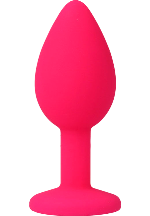 Σφήνα με κόσμημα από σιλικόνη σε ροζ χρώμα, μήκους 7,2 εκ. και μέγιστης διαμέτρου 2,8 εκ.