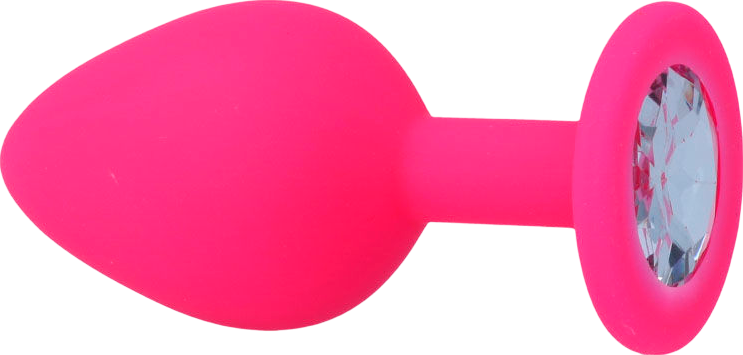Σφήνα με κόσμημα από σιλικόνη σε ροζ χρώμα, μήκους 8 εκ. και μέγιστης διαμέτρου 3,5 εκ.