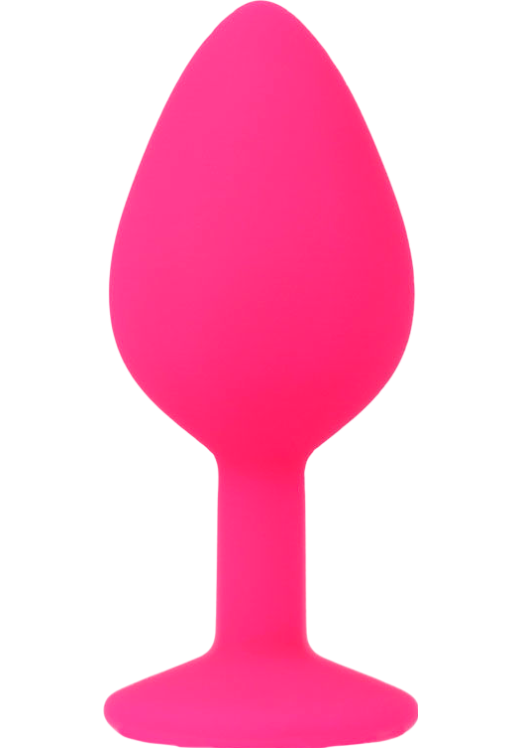 Σφήνα με κόσμημα από σιλικόνη σε ροζ χρώμα, μήκους 8 εκ. και μέγιστης διαμέτρου 3,5 εκ.