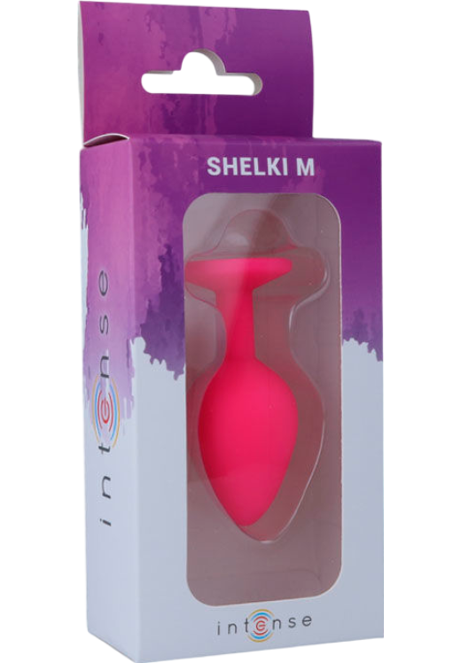 Σφήνα με κόσμημα από σιλικόνη σε ροζ χρώμα, μήκους 8 εκ. και μέγιστης διαμέτρου 3,5 εκ.