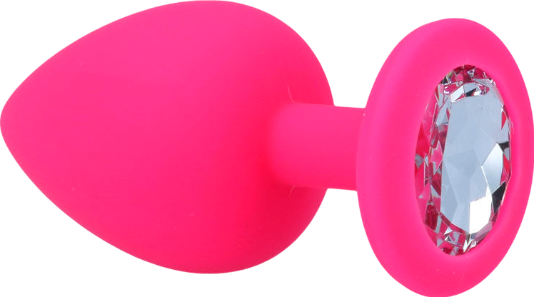 Σφήνα με κόσμημα από σιλικόνη σε μοβ χρώμα, μήκους 9,2 εκ. και μέγιστης διαμέτρου 4,4 εκ.