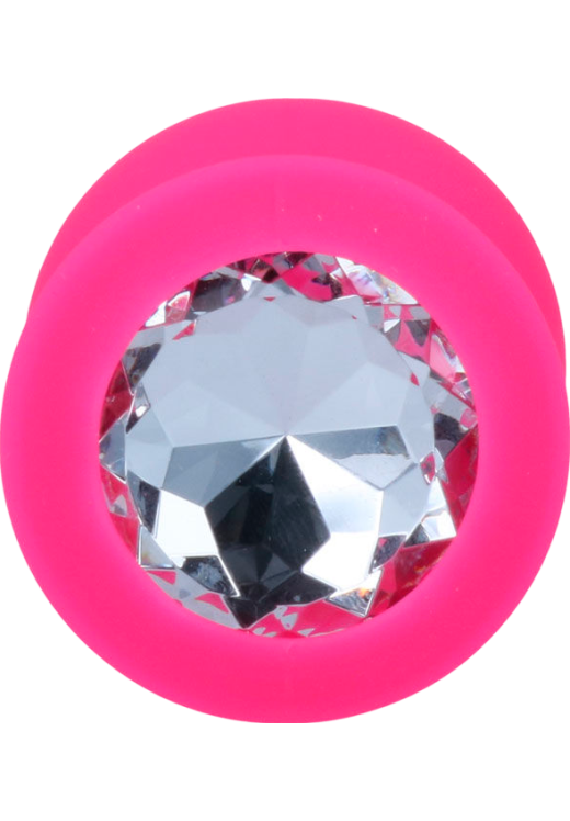 Σφήνα με κόσμημα από σιλικόνη σε μοβ χρώμα, μήκους 9,2 εκ. και μέγιστης διαμέτρου 4,4 εκ.