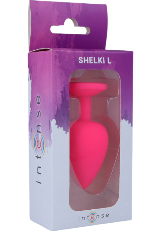 Σφήνα με κόσμημα από σιλικόνη σε μοβ χρώμα, μήκους 9,2 εκ. και μέγιστης διαμέτρου 4,4 εκ.