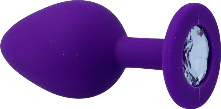 Σφήνα με κόσμημα από σιλικόνη σε μοβ χρώμα, μήκους 8 εκ. και μέγιστης διαμέτρου 3,5 εκ.