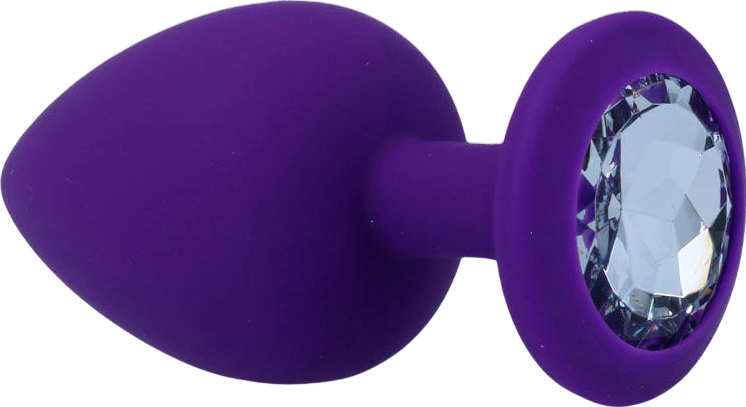 Σφήνα με κόσμημα από σιλικόνη σε μοβ χρώμα, μήκους 9,2 εκ. και μέγιστης διαμέτρου 4,4 εκ.