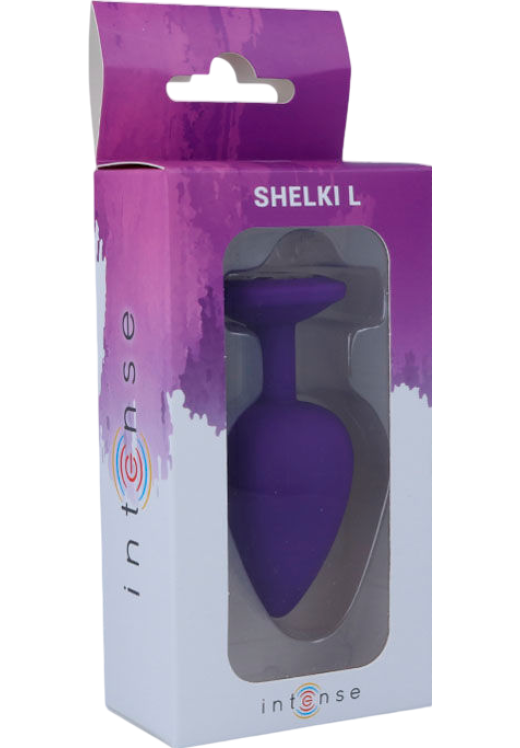 Σφήνα με κόσμημα από σιλικόνη σε μοβ χρώμα, μήκους 9,2 εκ. και μέγιστης διαμέτρου 4,4 εκ.