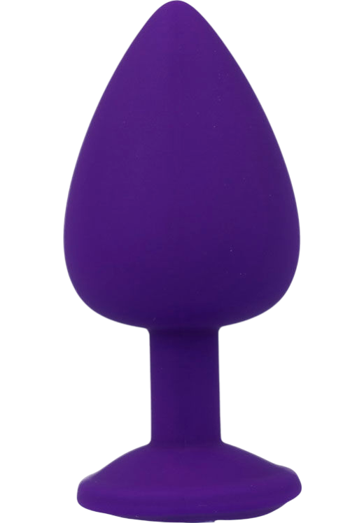 Σφήνα με κόσμημα από σιλικόνη σε μοβ χρώμα, μήκους 9,2 εκ. και μέγιστης διαμέτρου 4,4 εκ.