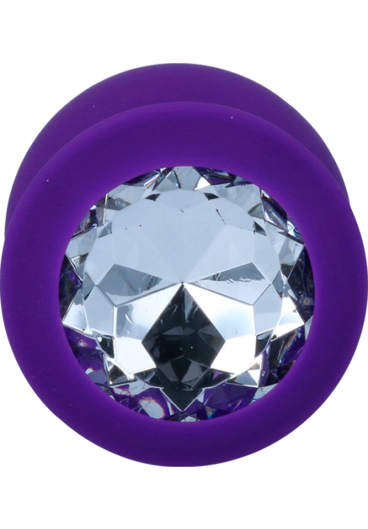 Σφήνα με κόσμημα από σιλικόνη σε μοβ χρώμα, μήκους 9,2 εκ. και μέγιστης διαμέτρου 4,4 εκ.