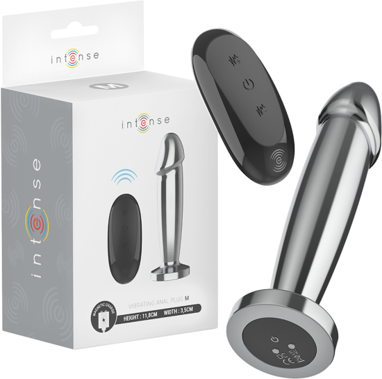 Μεταλλική Remote Δονούμενη Σφήνα  Anal Plug 10 Vibrations Metal Dildo With Control 11,8 εκ.